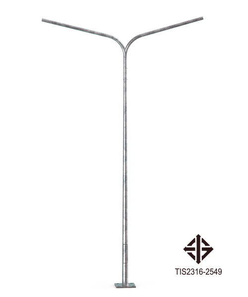 SC62 Tapered Lighting Pole: Double bracket TIS2316-2549