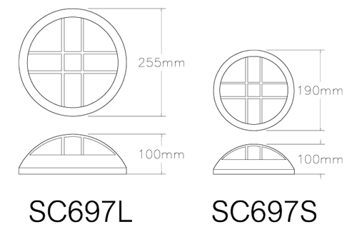 Wallmount: Round-shaped, Cross cover